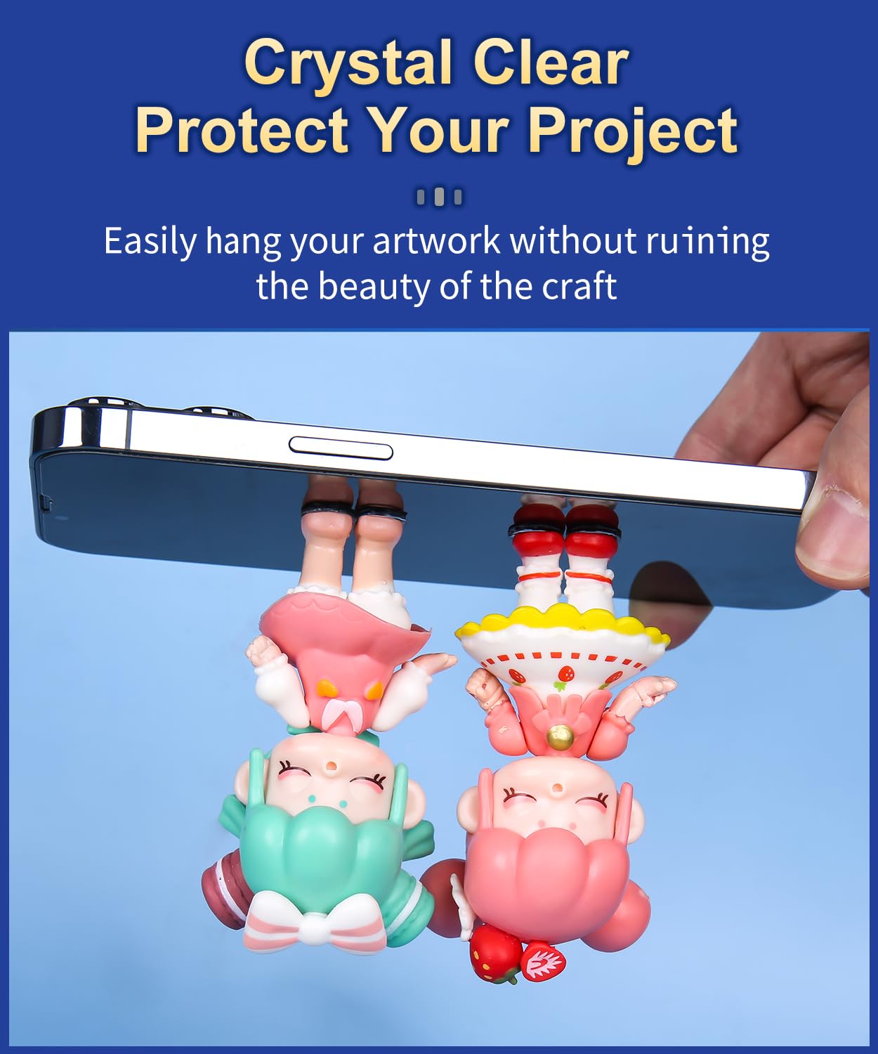 Extra Large Mounting Putty No Residue, Strong Double Sided Glue Adhesive Dots Clear Museum Sticky Tack, Picture Hanging Strips Fixed Posters Decor Craft, 0.6 x 1.38 in (180 Pcs)