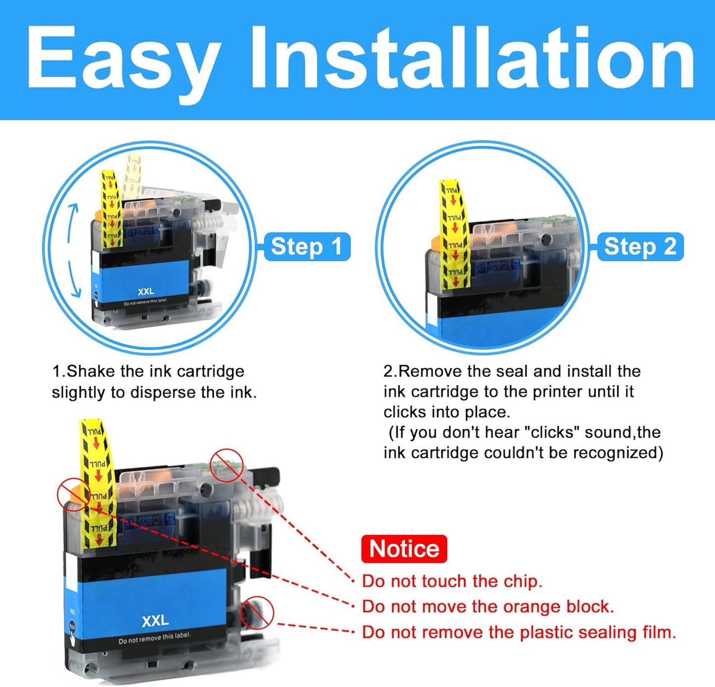 LCL Compatible Ink Cartridge Replacement for Brother LC105 XXL LC1053PK LC105C LC105M LC105Y 1200 Pages MFC-J4710DW MFC-J4610DW MFC-J4510DW MFC-J4410DW MFC-J6520DW MFC-J6720DW MFC-J6920DW (2C2M2Y)