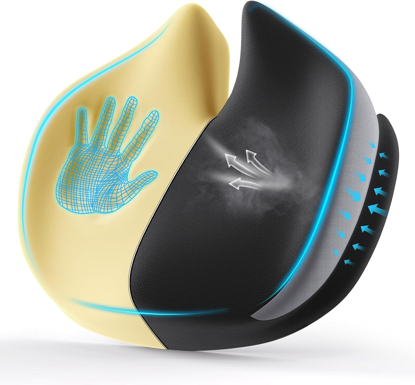 Benazcap Large Seat Cushion for Office Chair Memory Foam Coccyx Pain Relief Cushion Pillow for Back Support Non-Slip Seat Pad