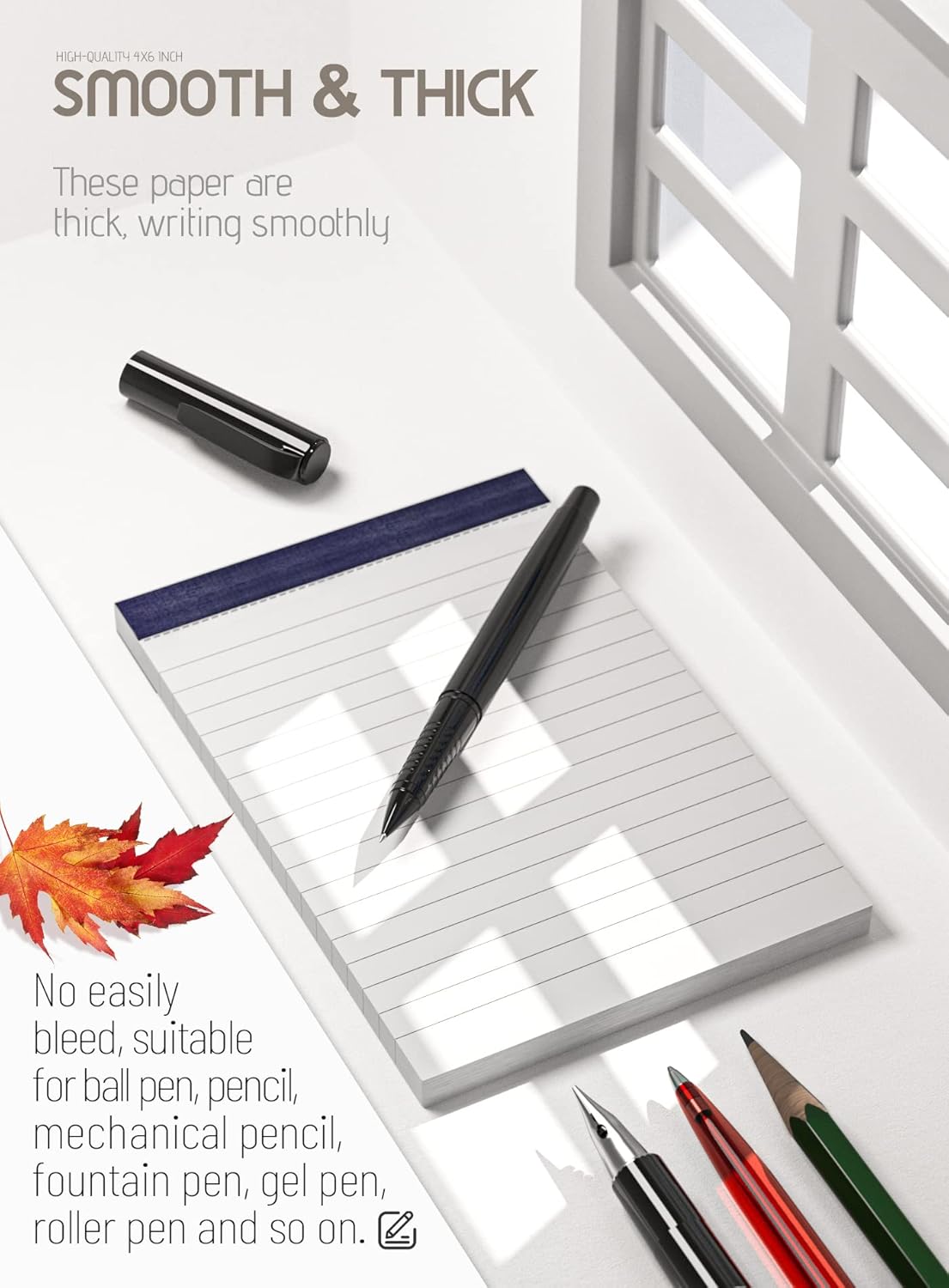 Note Pads 4x6 In Lined Writing Notepad for Office Supplies College Ruled To Do List Notepads Grocery List Note Pad Writing Pads for Work Office Memo Pads Scratch Pads for Writing 30 Sh/Pad 20 Pads/Pk