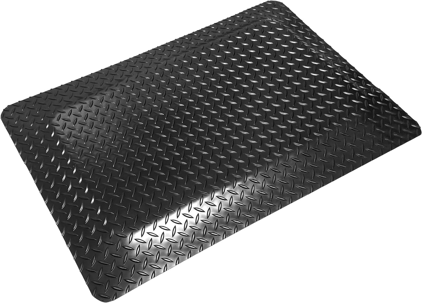 Rhino Mats, American Classic Diamond Anti-Fatigue Mats, Industrial Ergonomic Comfort Standing Mat for Work, Home, Garage, Office, Kitchen or Anywhere (Black 9/16" Thick, 4 FT. x 17 FT.)