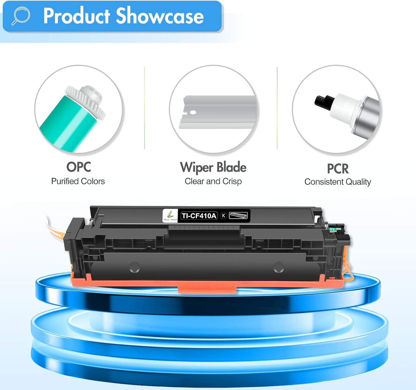 TRUE IMAGE Compatible 410A Toner Cartridge Replacement for HP 410A 410X 410 CF410A CF411A CF412A CF413A Color Laserjet Pro MFP M477fnw M477fdw M477fdn M452dn M452nw M477 Printer (4-Pack)