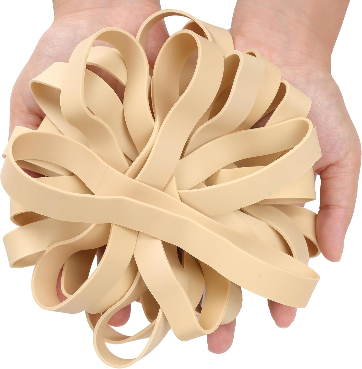 Rubber Bands Size#107 Heavy Duty Big Wide rubber band 30PCS Elastic Bands for Office Supply Trash Can File Folders Litter Box Rubber Bands (Light brown)