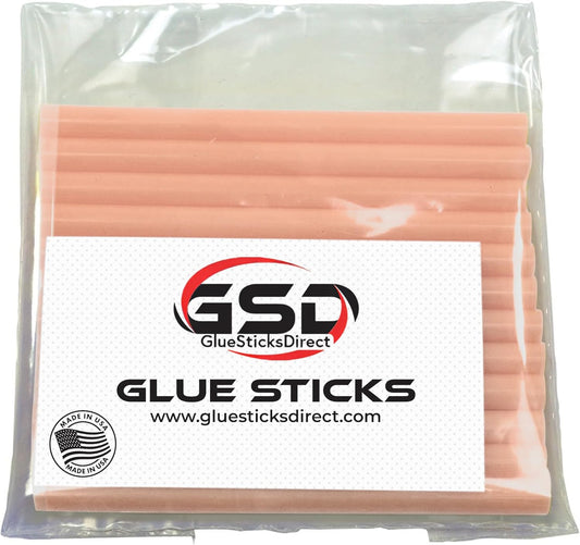 GlueSticksDirect Pastel Red Colored Mini Glue Sticks for Hot, Cool and Dual Temp Glue Guns, 24 Sticks - 5/16" x 4"