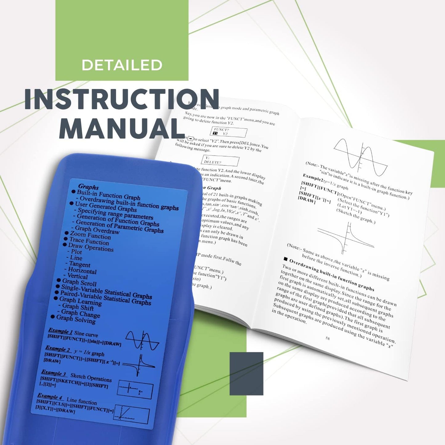 Scientific Calculator with Graphic Functions - Multiple Modes with Intuitive Interface - Perfect for Beginner and Advanced Courses, High School or College