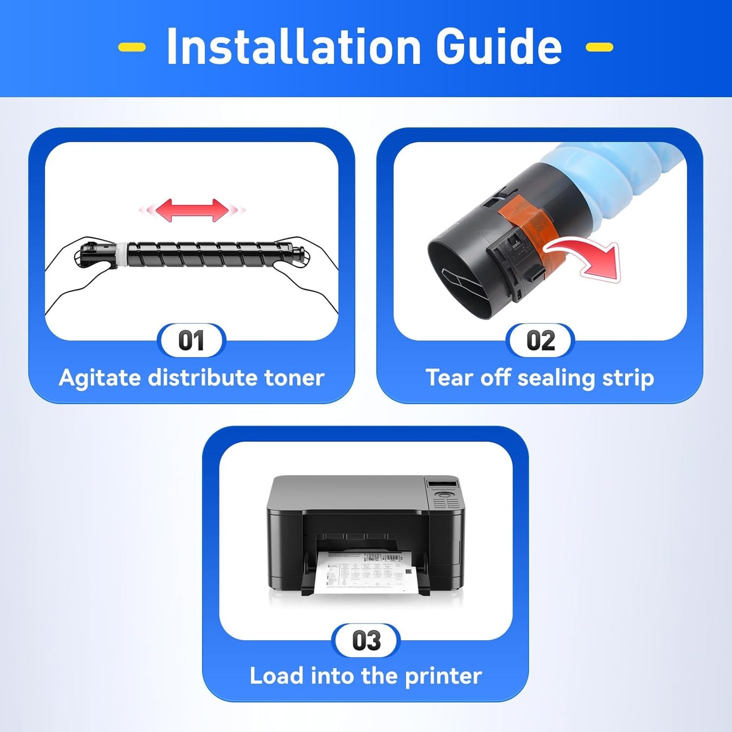 TN514 Toner Cartridge 4 Pack High Yield Compatible Replacement for Konica Minolta TN-514 TN514K TN514C TN514M TN514Y A9E8130 A9E8230 A9E8330 A9E8430 Bizhub C458 C558 C658 Printer Ink Color Black Copy