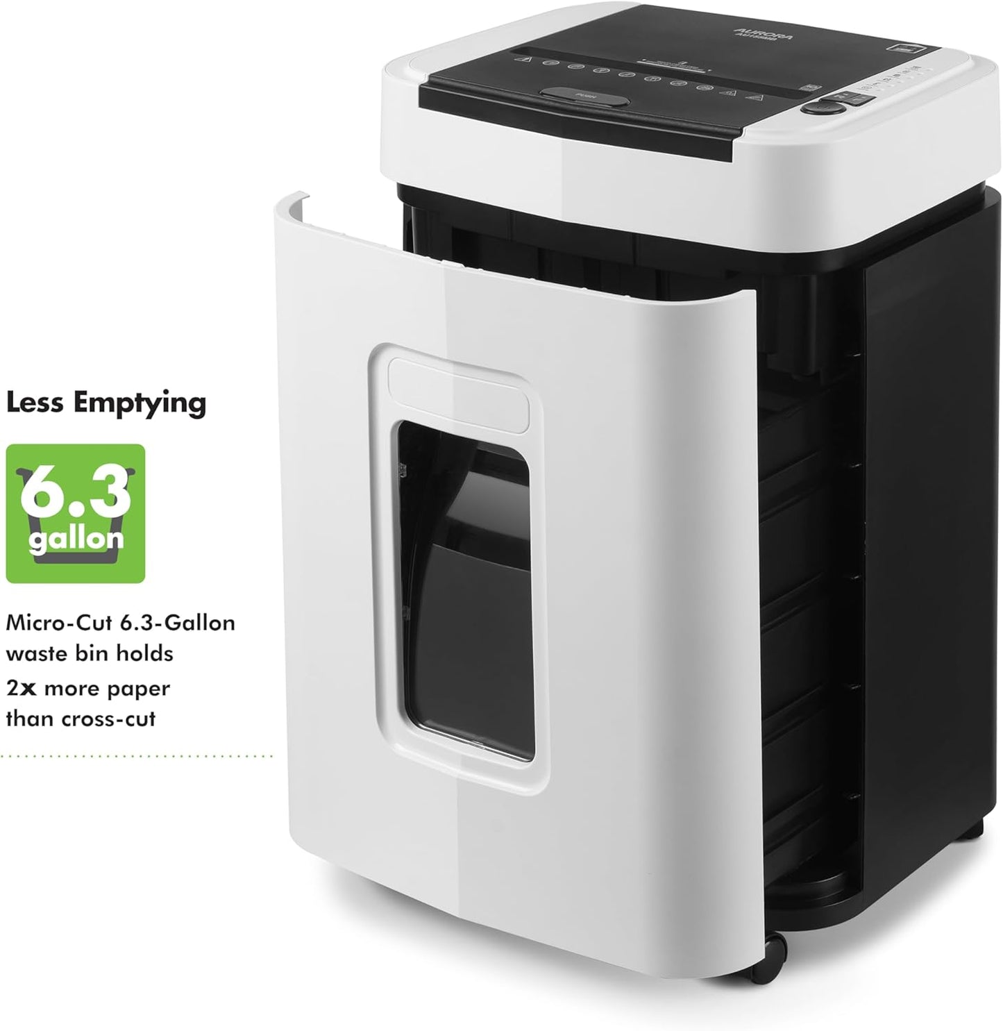 Aurora High Security 150-Sheet Auto Feed Micro-Cut Paper and Credit Card Shredder with 6.3 Gallon Pullout Basket / 60 Minutes/Security Level P-4