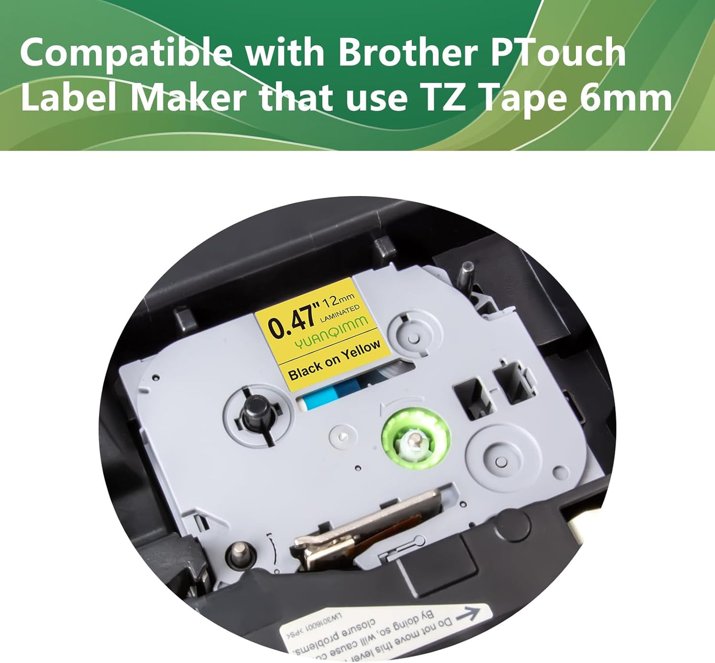 Tape TZe-631 Yellow TZ TZe Compatible with Brother P Touch Label Maker Tape TZe631 TZ631 12mm 0.47'' Laminated Black on Yellow Label Tape for PT D200 D210 D220 D400 PTH110 Cube, 3-Pack