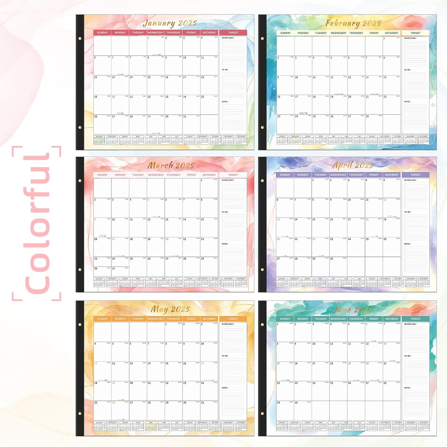 Ospelelf Desk Calendar 2025-2026 Large 22'' x 17'' Calendar 2025 Monthly Desktop Calendar, 18 Month Calendar, Use Jan 2025 - June 2026