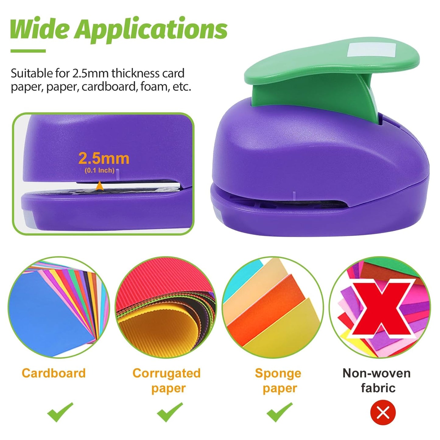 UCEC Square Hole Punch 3/4 Inch Craft Lever Punch Handmade Paper Puncher for Crafting Scrapbooking Cards, DIY Cards Making Square Shaped Punches for Paper Crafts, Candy Color Random