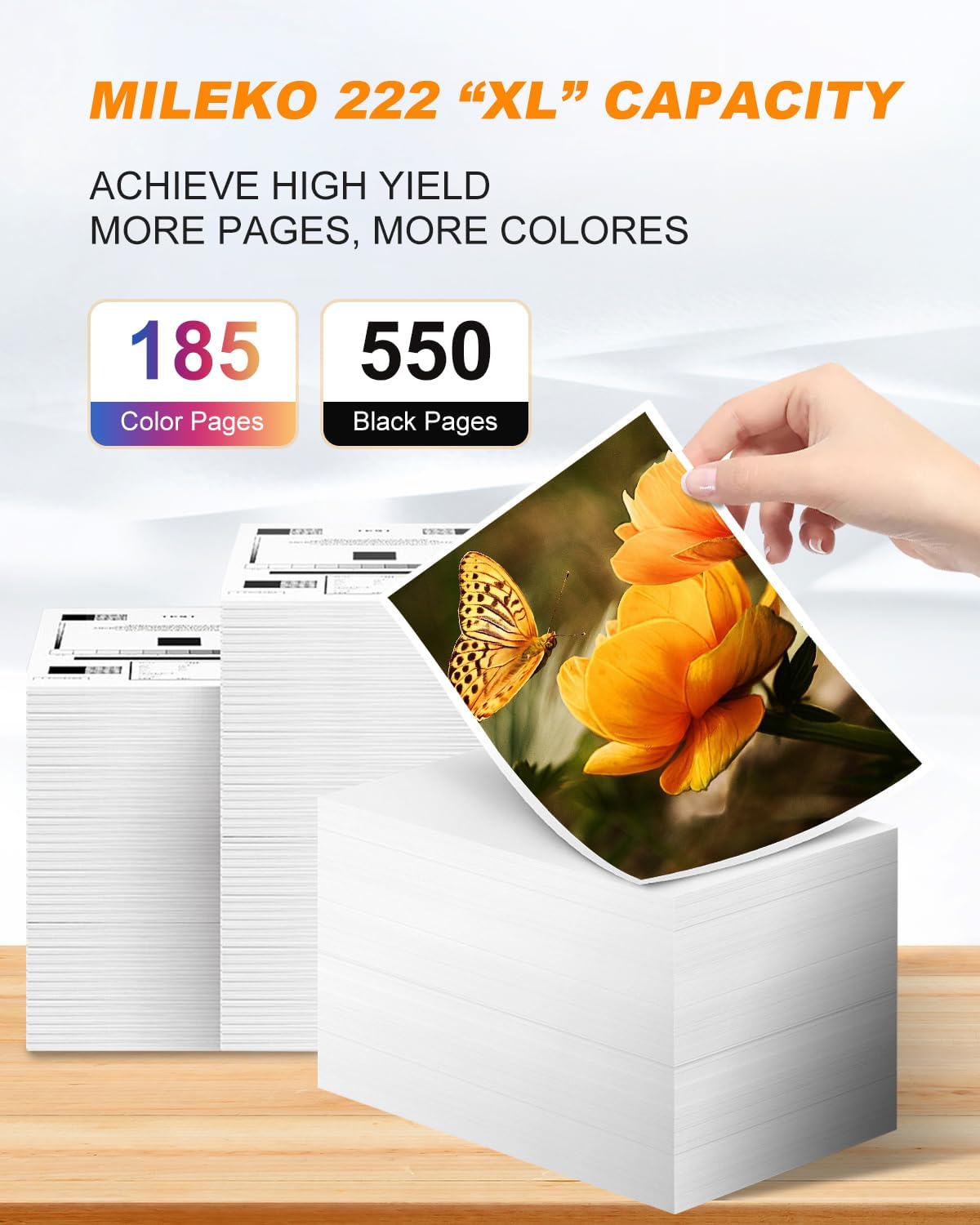 222XL Ink Cartridges Combo Pack Remanufactured Replacement for Epson 222 Ink Cartridges for Epson 222 XL 222XL for Epson XP-5200 Printer for Workforce WF-2960 Printer (4 Pack, 222 Ink)