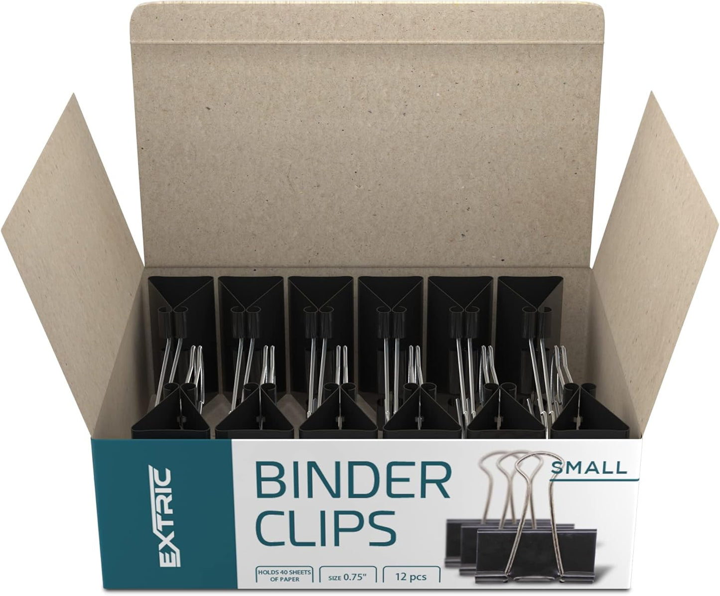 Binder Clips - 144 Small Binder Clips, 0.75 Inch Black Paper Clamps, File Clip for Home, Office and School Supplies