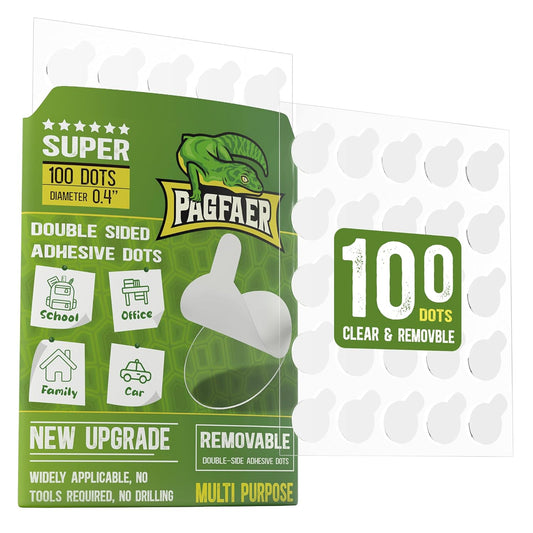 Adhesive Dots Double Sided, 100PCS Mounting Putty for Wall, Posters, Balloons - 0.4" Removable Clear Adhesive Putty, No Damage Sticky Adhesive Tack for Poster & Festival Decoration Museum