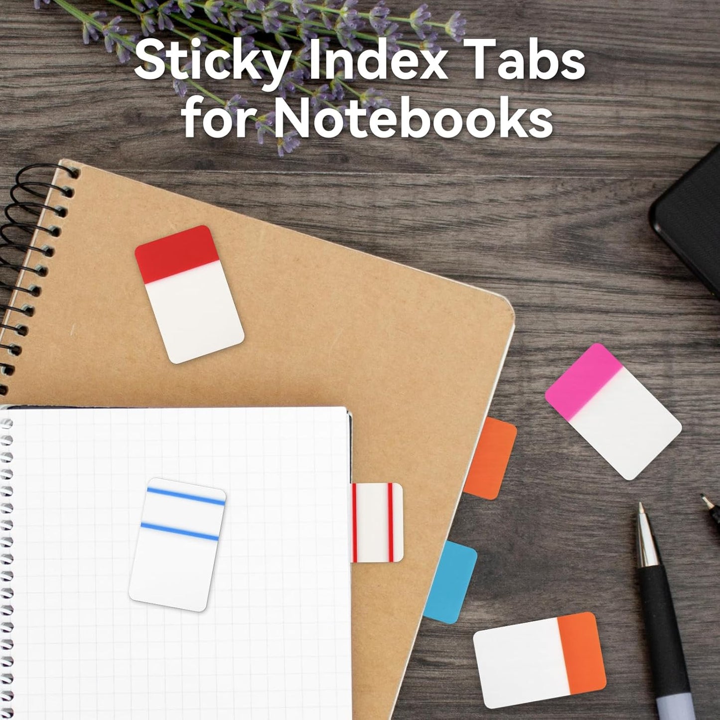 1 Inch Tabs for Notebooks, 480 Pieces Sticky Note Tabs File Index Tabs for Books, Binders, Papers, Documents, File Folders (24 Sets 12 Colors)