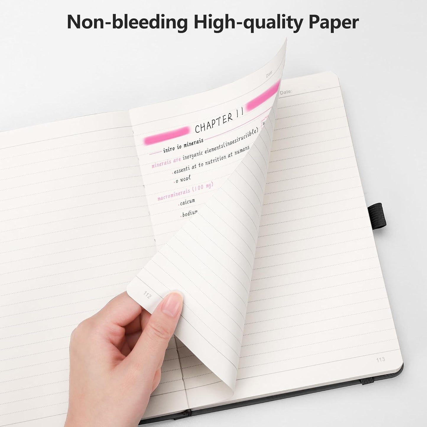 RETTACY Lined Journal Notebook, 192 Numbered Pages, A5 Medium Size (5.7'' x 8.3''), for Men & Women, Journaling, Writing, Work & Office, Leather Hardcover, 100 GSM Thick Paper (Sage Green)