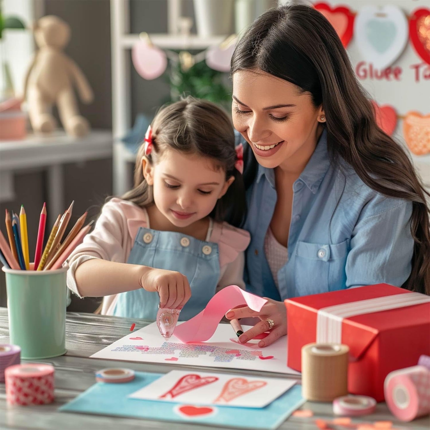 Glue Tape for Scrapbooking, Scrapbook Tape 4 Pcs, Double Sided Tape Roller for Crafts, 26 Ft x 0.31 In Tape Runner, Junk Journal Supplies, Scrapbook Supplies & Craft, Photo, Tape for Gift Wrapping.