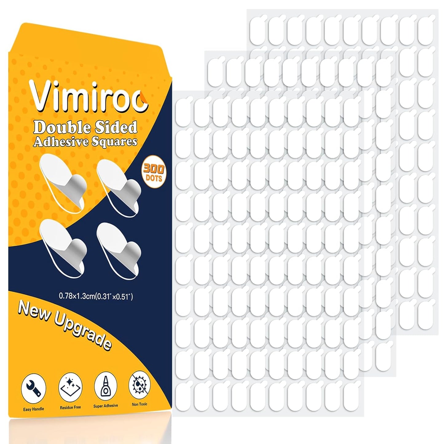 Adhesive Stick Dots, Putty Sticky Tack, Double Sided Mounting Glue Dots for Wall Hanging, Crafts, Balloons, Poster, Festival, Party, Decorations - 300 Dots