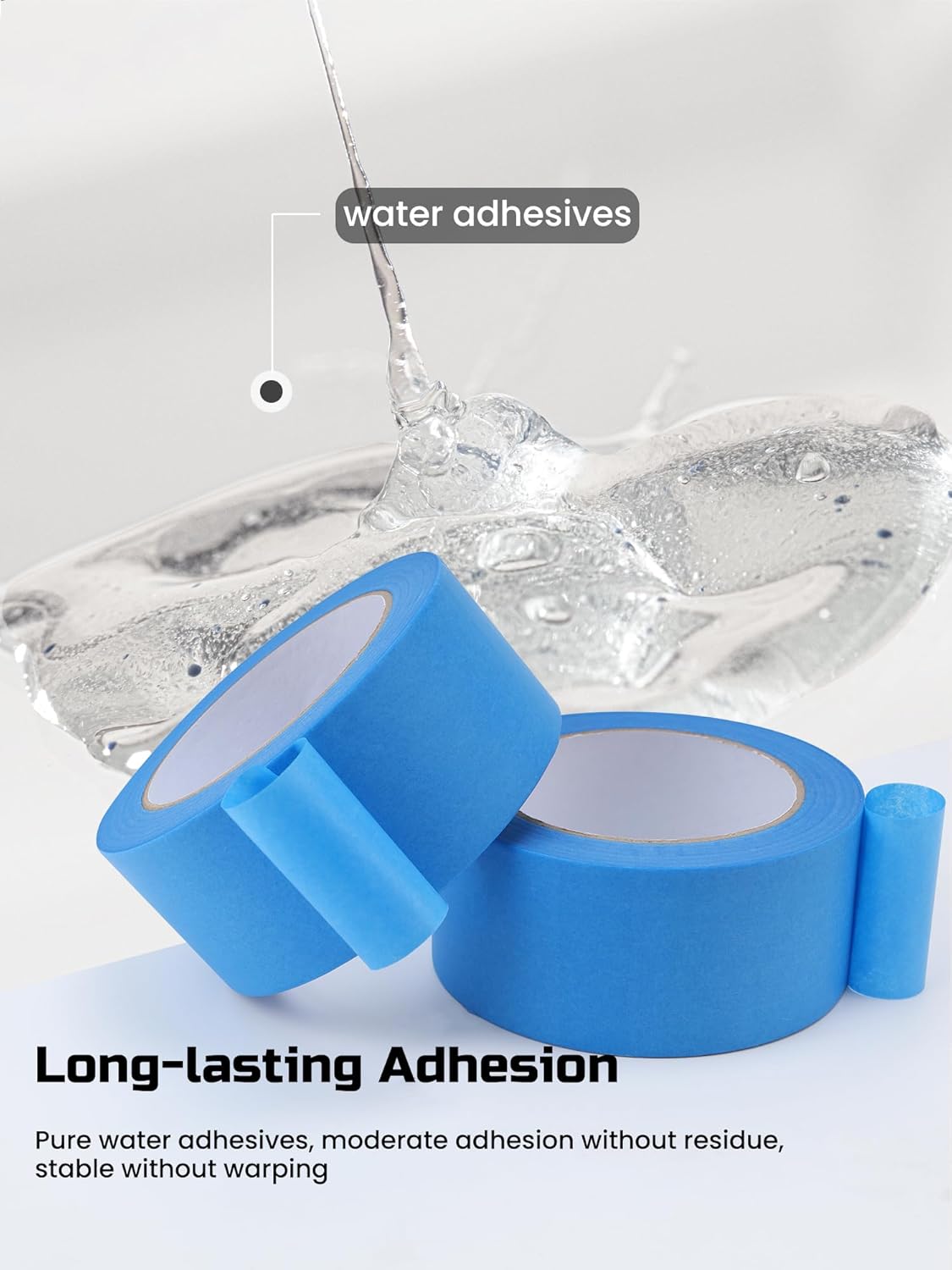 Lichamp Blue Painters Tape, 2 Bulk Pack 1.9 inch by 55 Yards Paper Tape, Blue Tapes for Crafts Arts