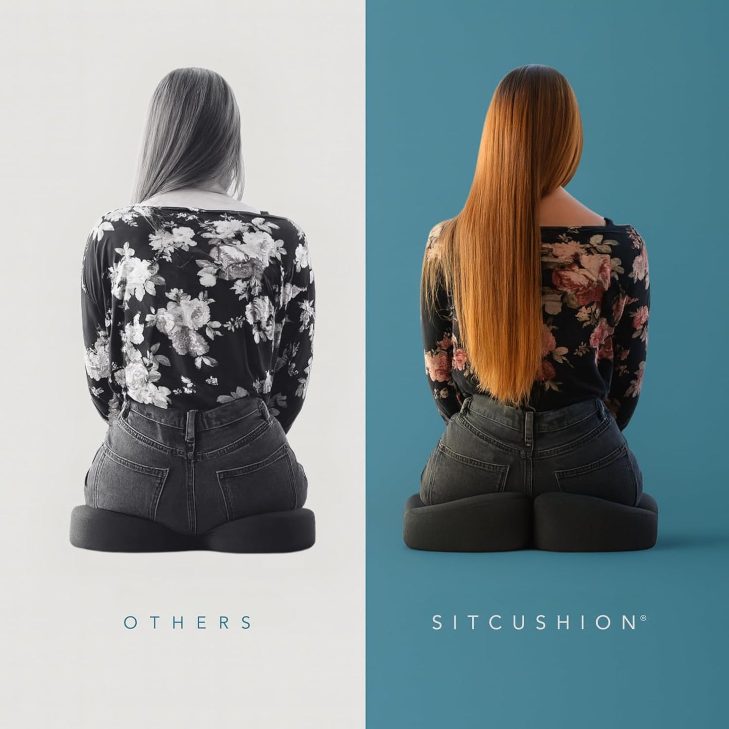 Pressure Relief Seat Cushion for Tailbone Pain – X Large Office Chair Cushion for Back Pain, Coccyx & Sciatica Pain Relief Pillow. Memory Foam Seat Cushions for Office Chairs. Extra Cover (Black)