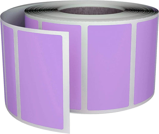 Royal Green Rectangular Color Coding Sticker Roll - Write On Labels for Folders & Organizing, 1.57" x 0.75" Stickers to Write On Name Tags for Office Supplies & Organization, 500-Pack (Pastel Purple).