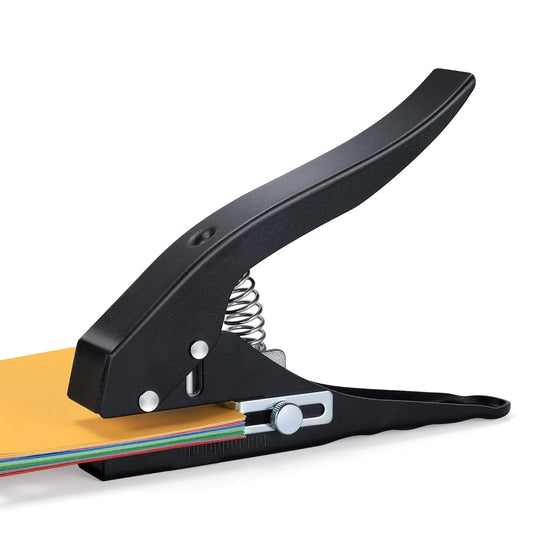 Hole Punch,Heavy Duty Hole Puncher Single,Paper Punch Portable Hand Held Long Hole Punch for Paper Cards Plastic Cardboard (12MM)
