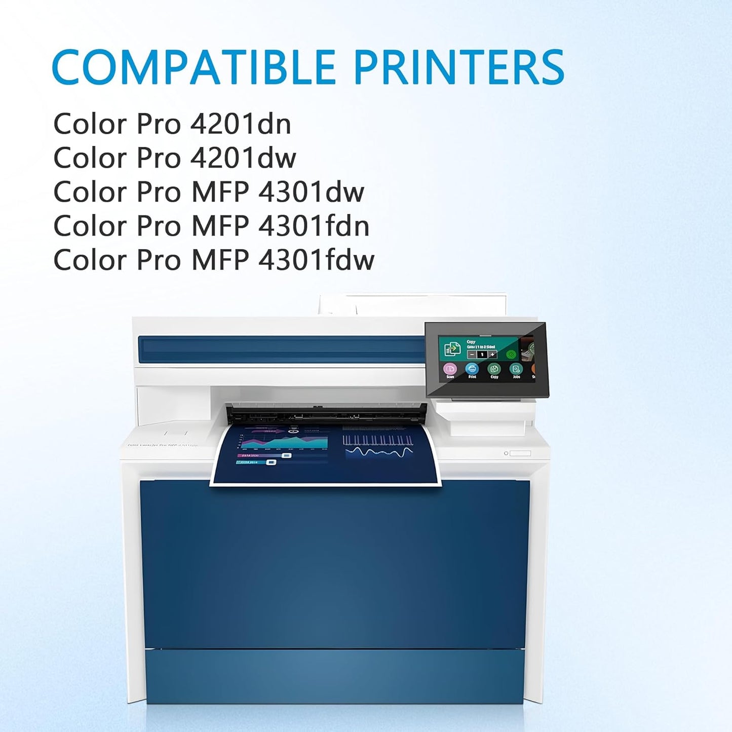 210A Toner Cartridges 4 Pack(with Chip) Replacement for 210A 210X Color pro MFP 4301fdw 4301dn 4301dw, Pro 4201dw 4201dn(Black Cyan Yellow Magenta)