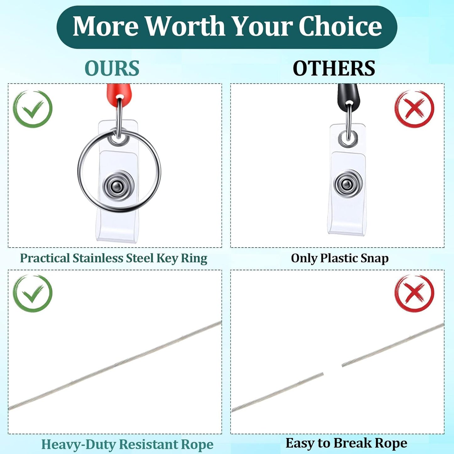 Yaomiao 100 Pack Retractable Badge Holder Reel with Clips Heavy Duty ID Card Holder Reels Bulk with Key Ring for Office Worker Doctor Nurse Employee School Students (Multicolor)