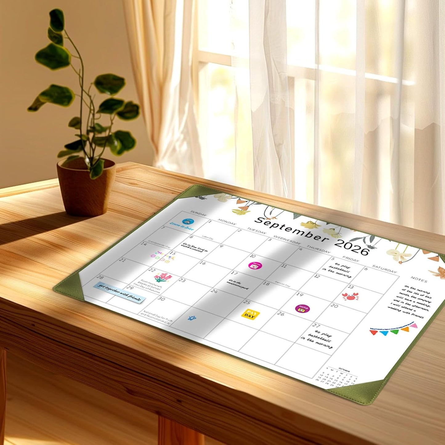 Gannyfer Desk Calendar 2025-2026, Large 2026 Calendar 22" x 17", July 2025-Dec 2026, 18 Monthly Teacher Desk Calendar 2026 with Thick Paper, for Planning and Organizing in School, Office, Home(6 Stickers)