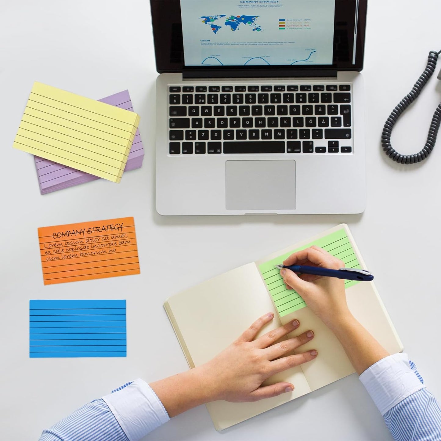 2000 Count Colored Index Cards 3x5, Lined Note Cards, Notecards, Study Cards, Flash Cards for Studying School Note Taking Office College Supplies, 10 Colors