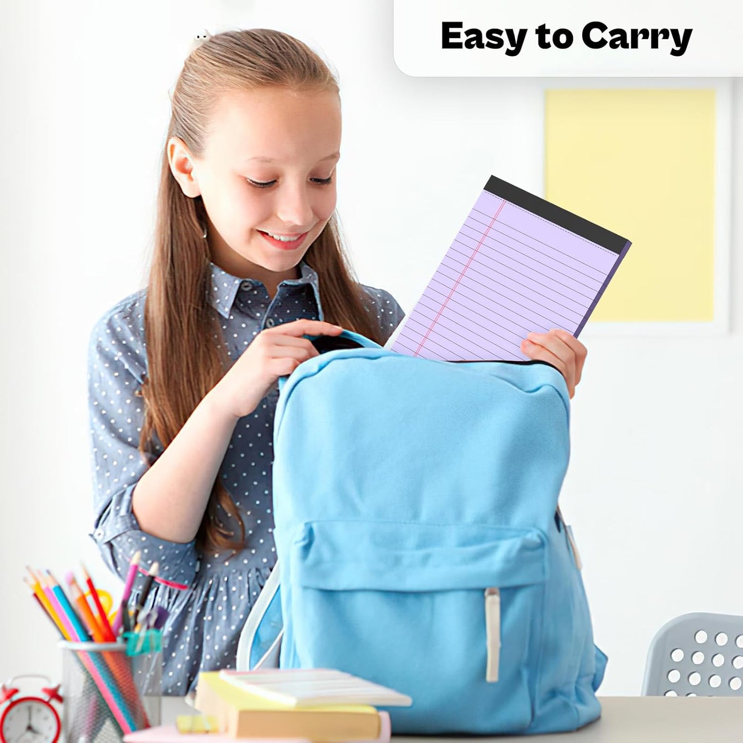 4 Pack Note Pads 5 x 8 Inch Purple Small Legal Pads 5 x 8 Colored Notepad 5 x 8 Perforated Writing Pads Lined Paper Pads College Ruled Pad Paper 30 Sheets Notebook for Study, To-Do Lists, Office