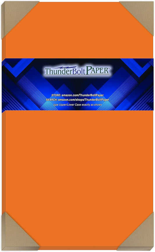 50 Orange Cover/Card Paper Sheets - 8.5 X 14 Inches Legal or Menu Size - 65# (65 lb/Pound) Light Weight Cardstock - Quality Printable Smooth Surface for Bright Colorful Results