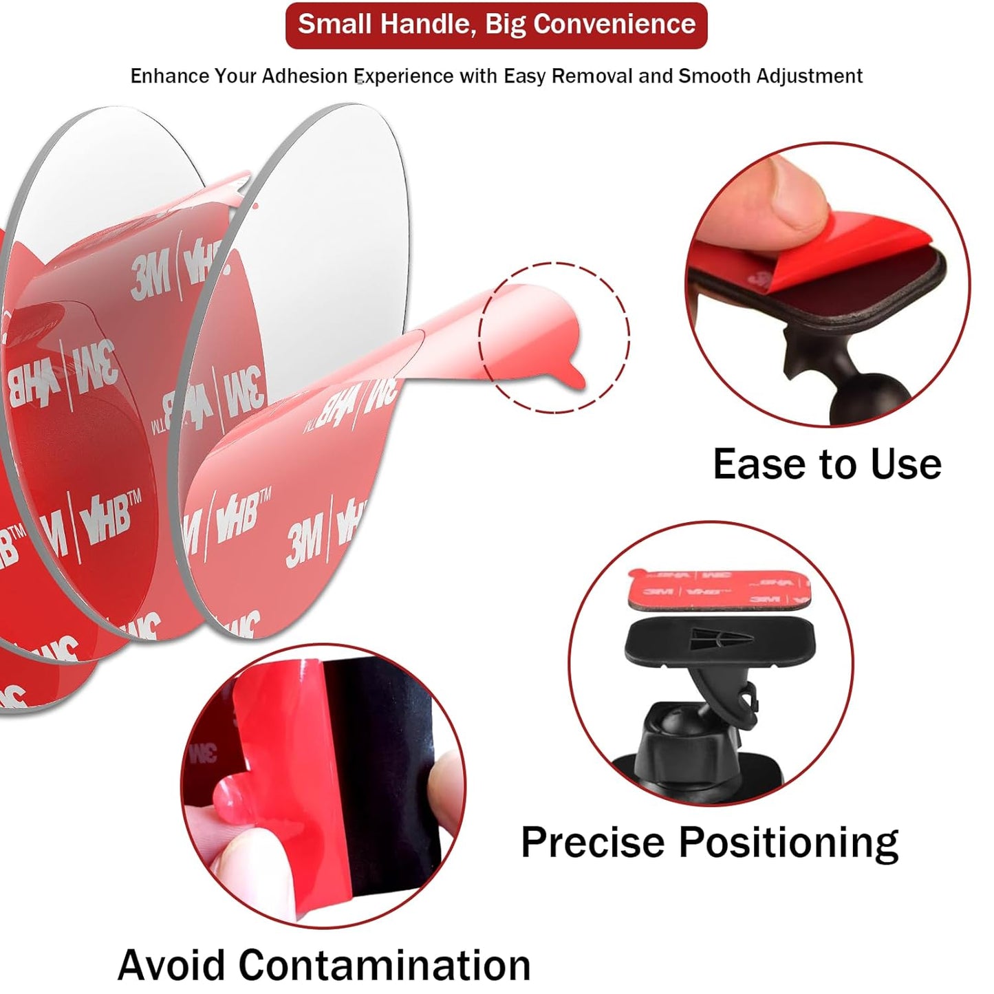 3M Double Sided Adhesive Dots Heavy Duty VHB 1" Diameter 0.02in Thick 40 PCS Clear 4905 Round Sticky Mounting Strong Adhesive Waterproof Foam Tape for Home Office Car Deco