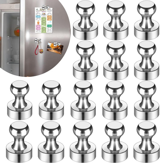 LOVIMAG 16Pcs Refrigerator Magnets for Whiteboard, Strong Fridge Magnets Adult, Small Magnetic Push Pins, Cruise Magnets for Metal Door, Fridge,Office, Classroom, Thumb Tacks Magnets for Locker