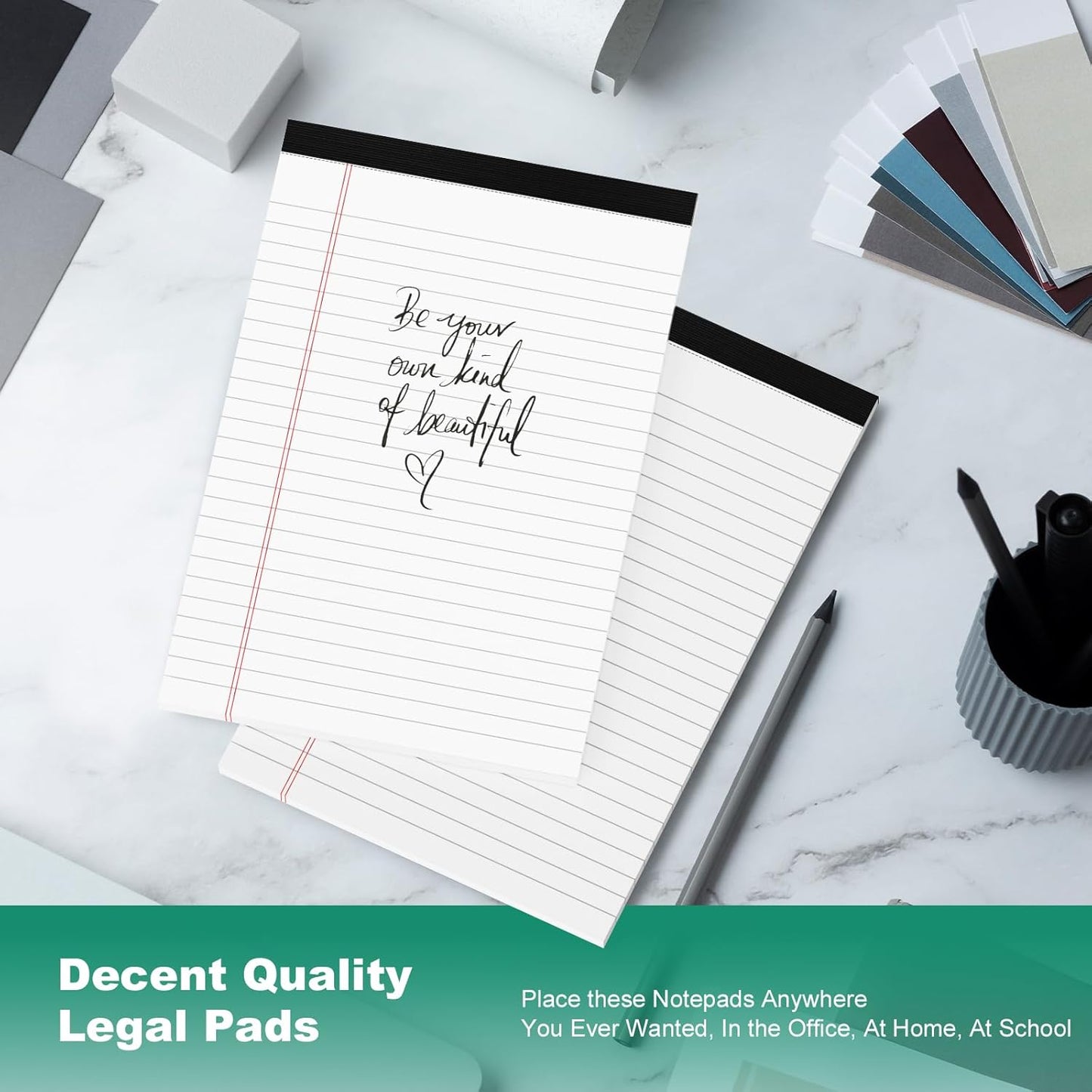 Legal Pads 5x8 Inch, 4 Pack, Narrow Ruled, 5x8 White Legal Pad, Mini Double-Sided Printing Notepad Perforated Note Pads 5x8" Lined Paper, Lined Writing Pads for Office Home School, 30 Sheet/Pad