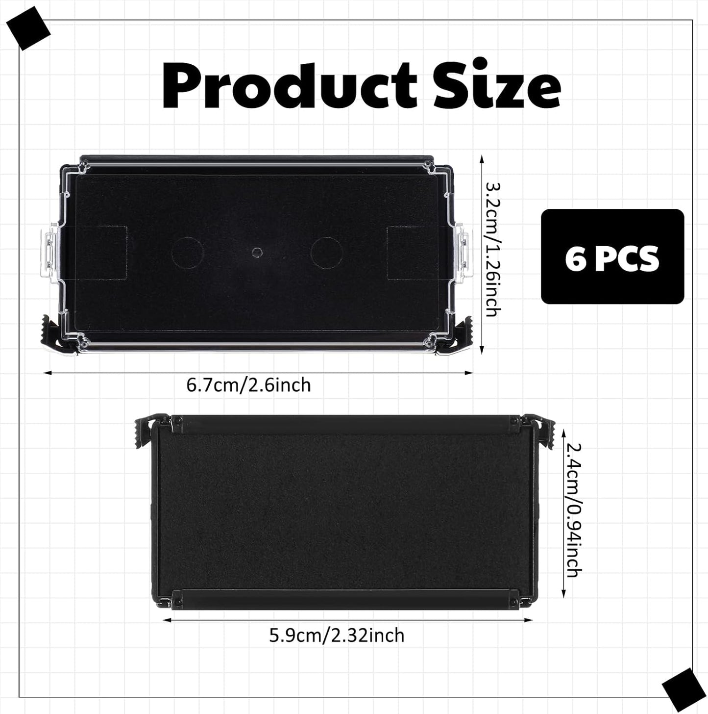 Yaomiao 6 Pieces Replacement Ink Cartridge Compatible with Trodat 6/4913 Printy 4913 Black Refill Ink Pad for Self Inking Stamps