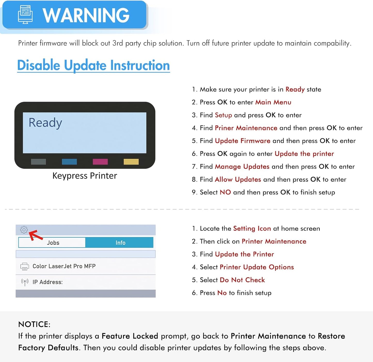 148A 148X Toner Cartridge Black Compatible Replacement for HP 148A 148X W1480X W1480A for HP Laserjet Pro 4001dw 4001dn 4001n MFP 4101fdw 4101fdn Printer Ink (with Chip) (2 Pack)