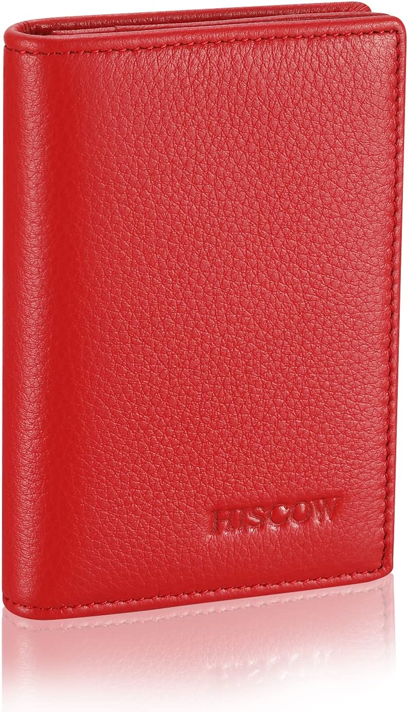 Leather Business Card Case Holder for Men & Women, Italian Calfskin