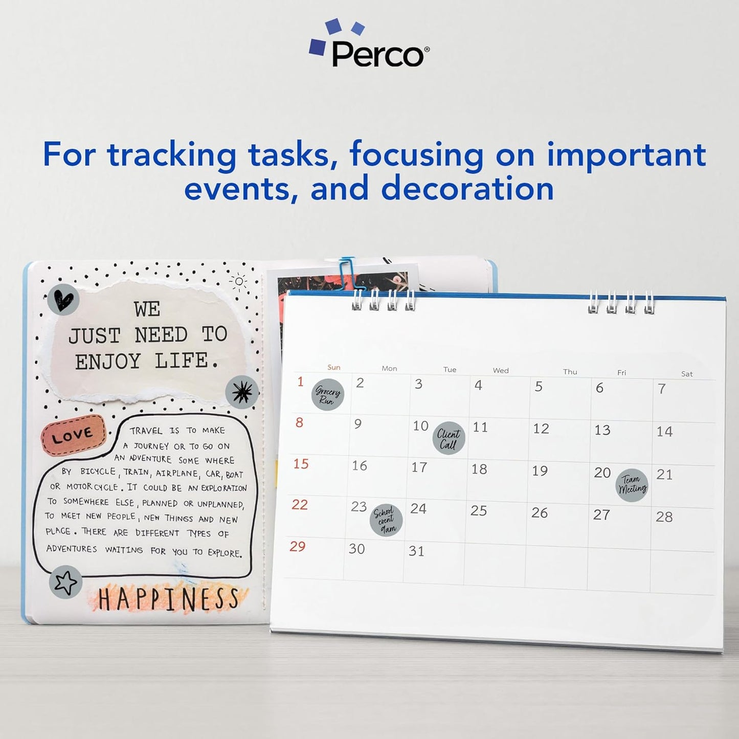 Perco Grey 1-Inch Round Circle Dot Sticker Labels - Multi-Roll Pack (3 Rolls, 1,000 Labels Each) - Permanent Adhesive, Vibrant Colors, Strong Hold - Perforated for Easy Use - Made in USA