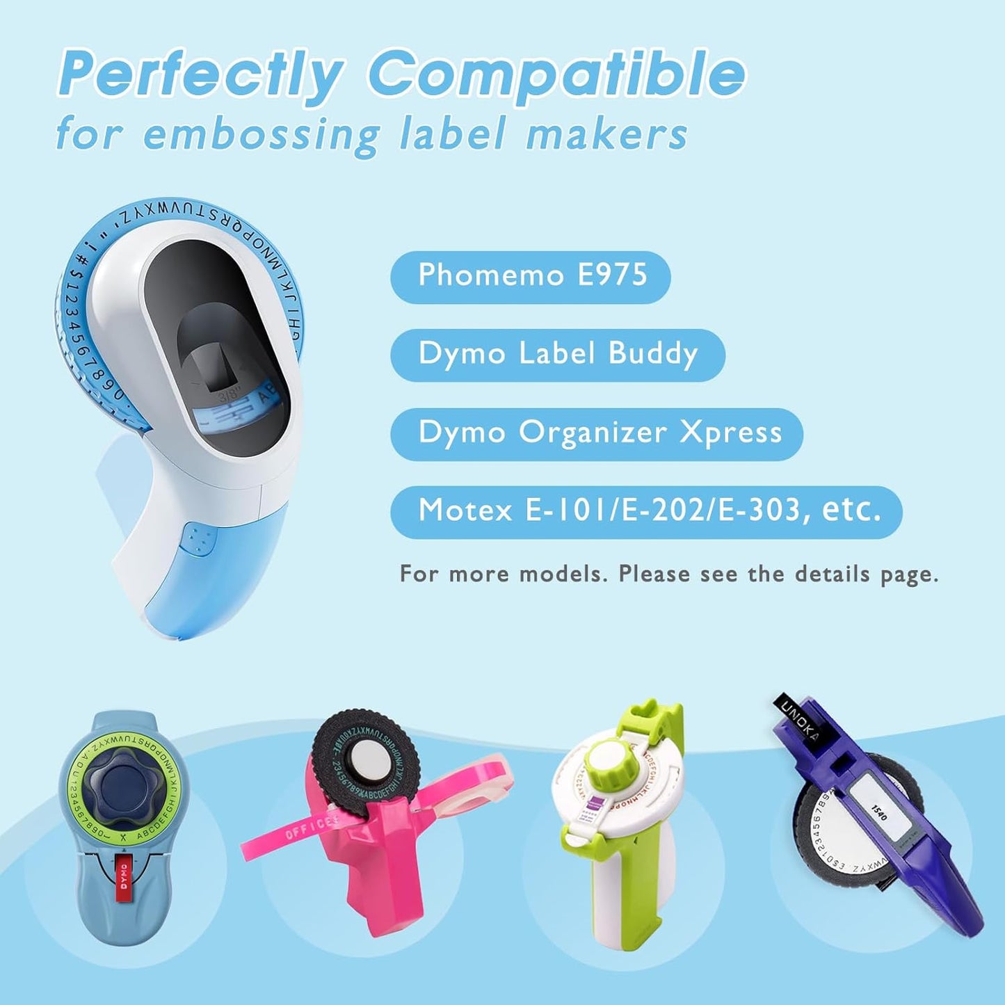 UNOKA Embossing Tape Neon Compatible for DYMO Organizer Xpress Label Maker Refills, 3/8 3D Plastic Colored, Neon Pink/Orange/Green/Red/Blue/Black for Dynamo S0717930 Omega Junior Embosser, 6 Pack