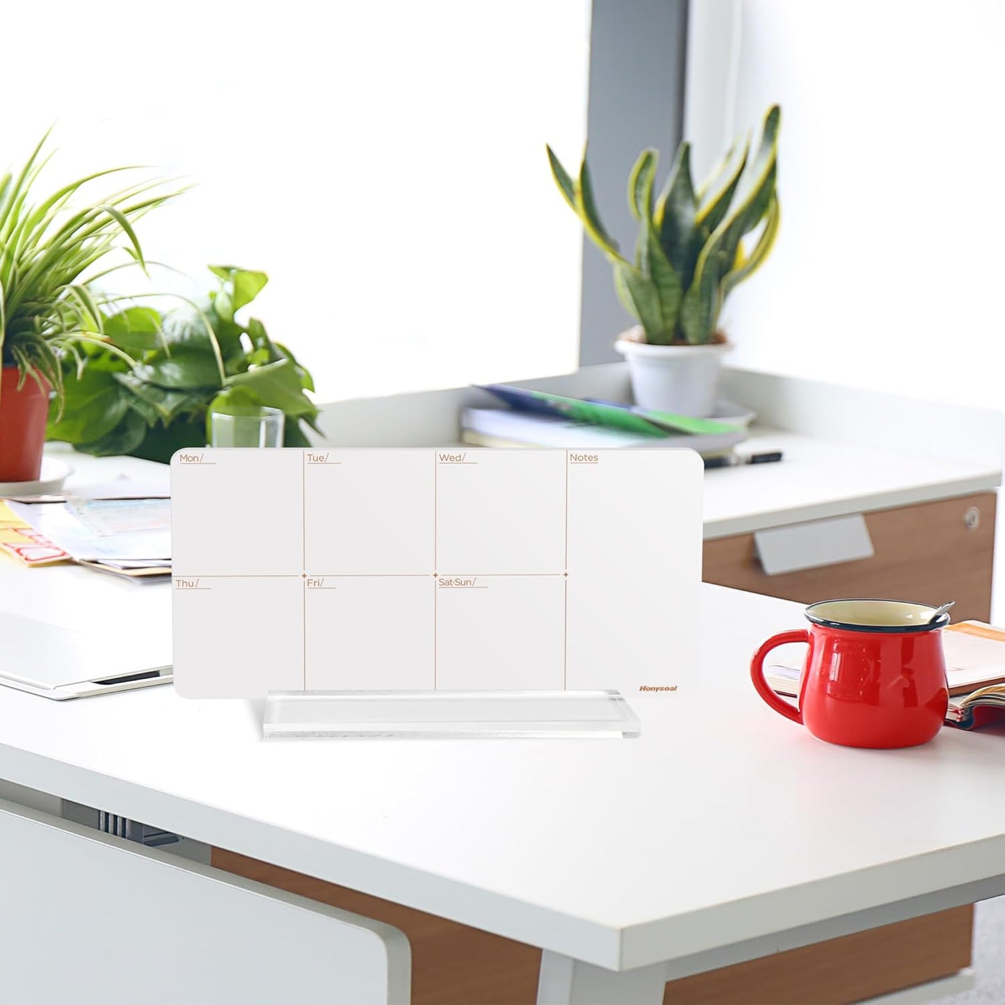 Desktop Whiteboard 12" x 6" Desktop Weekly Planner Whiteboard-Dry Erase Board-Portable Dry Erase Calendar to Do List White Board