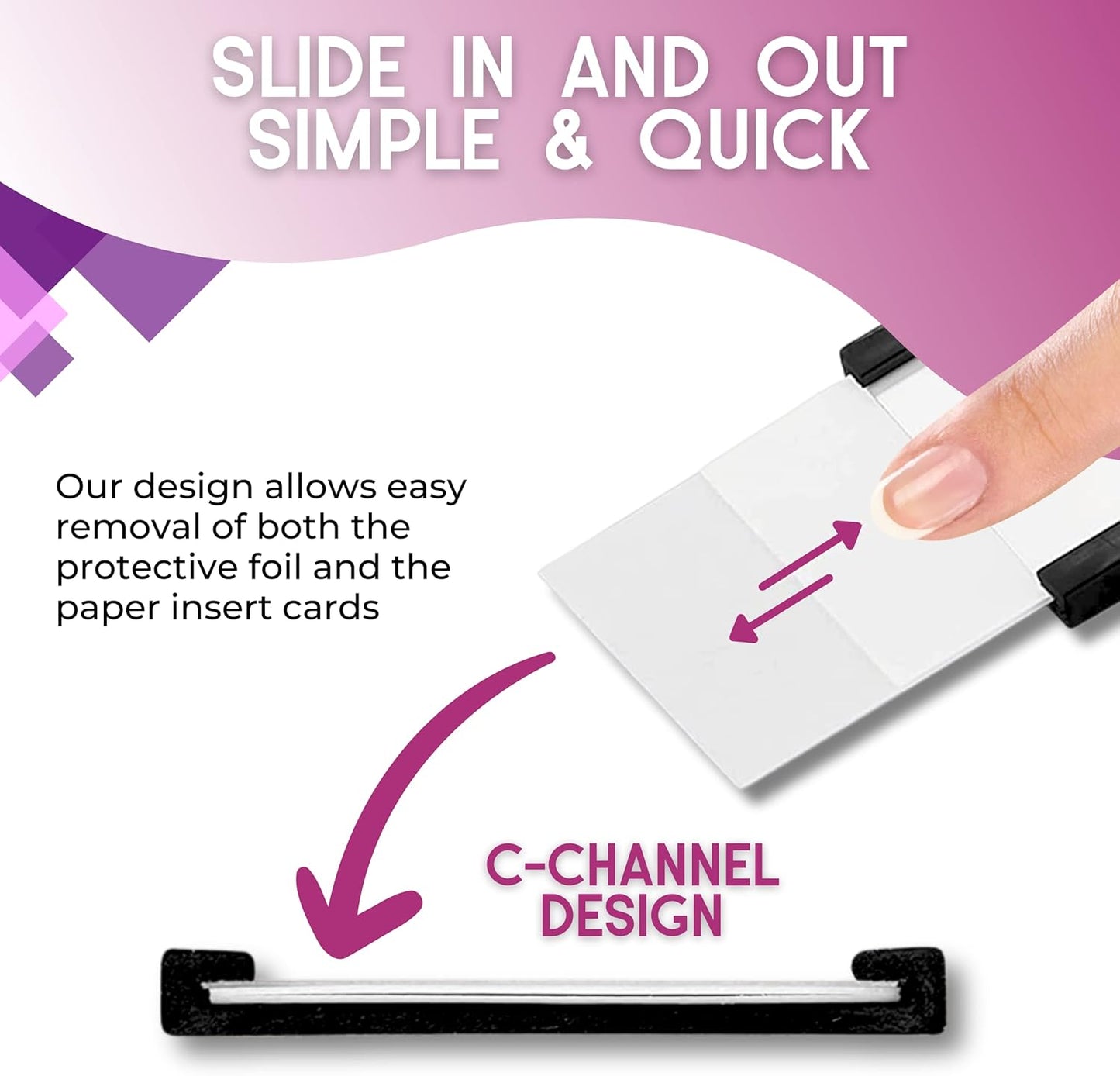 Availey 40 Pack Magnetic 'C' Channel Label Holders for Metal Racks and Shelves with Protective Films and Replacement Strips 4" x 1.6"