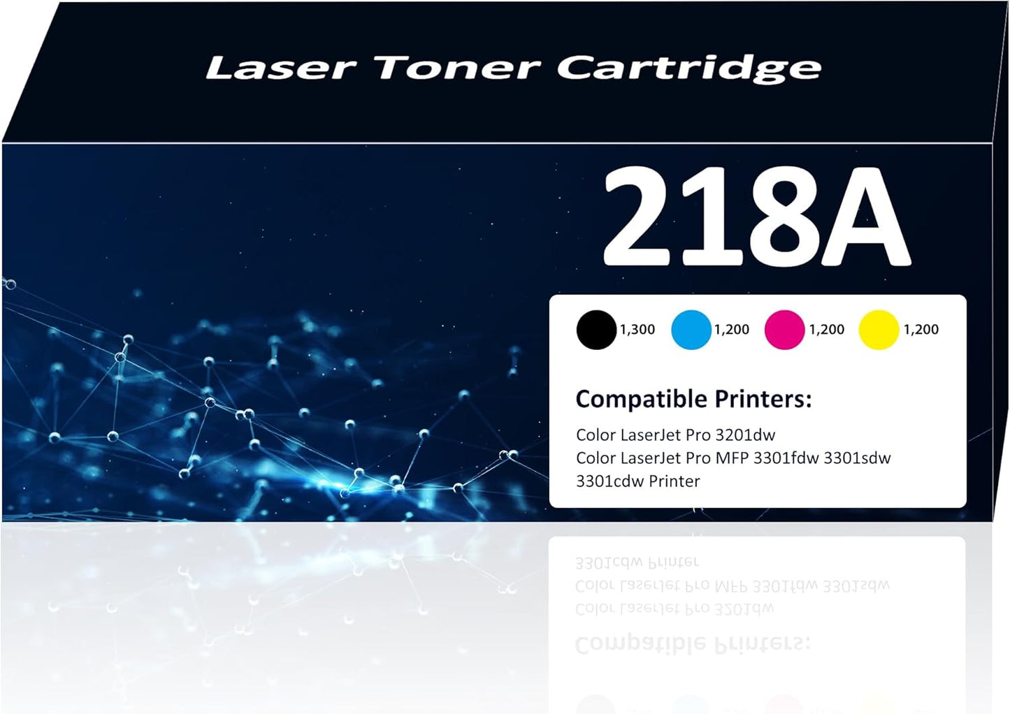 218A Toner Cartridges 4 Pack 3201dw MFP 3301fdw Toner Compatible for 218A 218X Set for Color Pro 3201dw MFP 3301fdw 3301sdw 3301cdw Printer(Black,Cyan,Yellow,Magenta)
