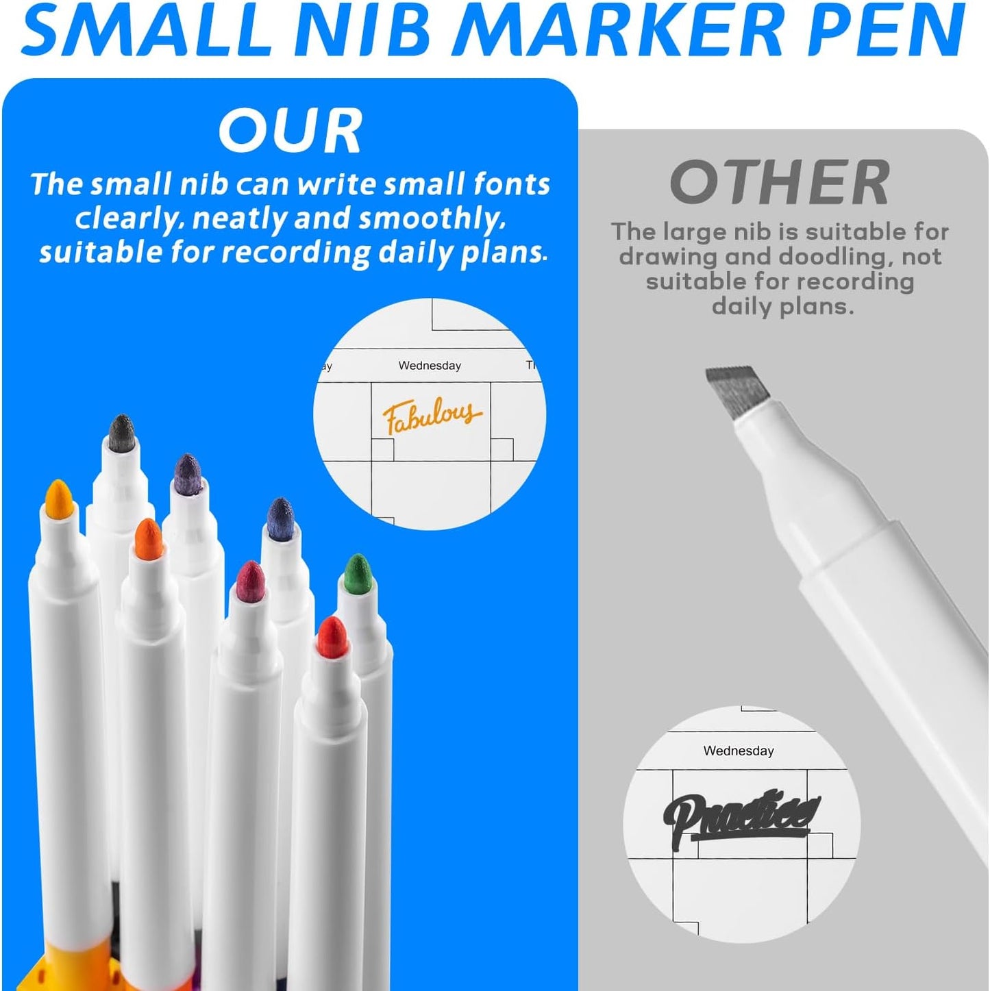 Dry Erase Calendar Whiteboard, 17" x 13" Magnetic Whiteboard Cork Board Combo, Reusable Monthly Planner with 8 Markers, Eraser, Magnets and Pushpins, Hanging Dry Erase Board for Home, School - Brown