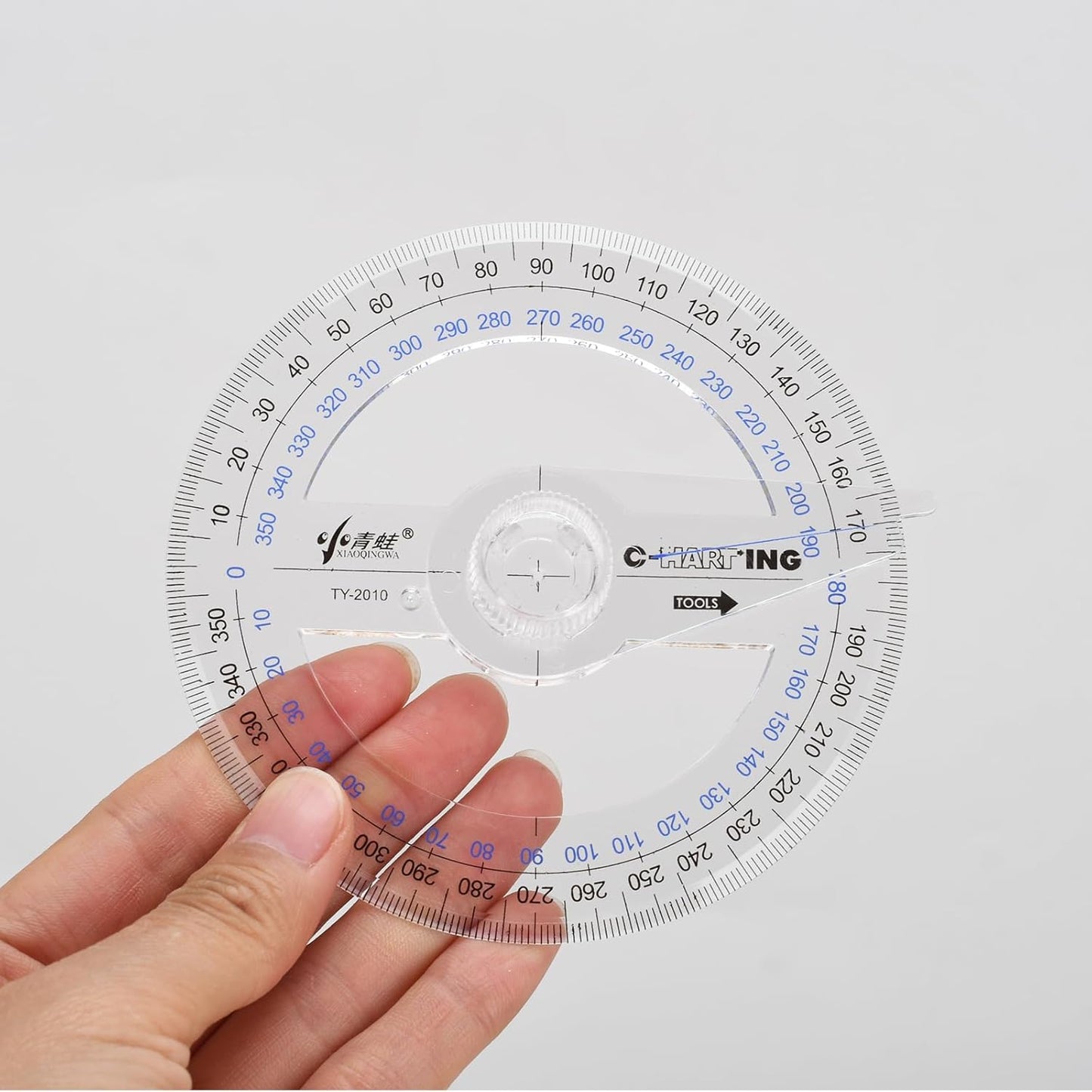 360° Protractor Set (20-Pack) – Clear Plastic Math Protractors for Geometry, Drafting & Angle Measurement – 4-Inch Swing Arm Protractor Ruler for Students, Engineers & Artists