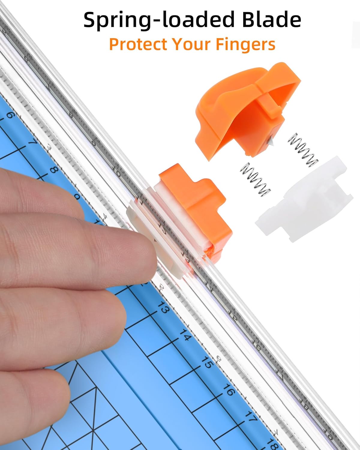 Firbon Blue A5 Paper Cutter, Straight Small Paper Trimmer with Side Ruler for Scrapbooking Craft, Paper, Coupon, Label, Cardstock