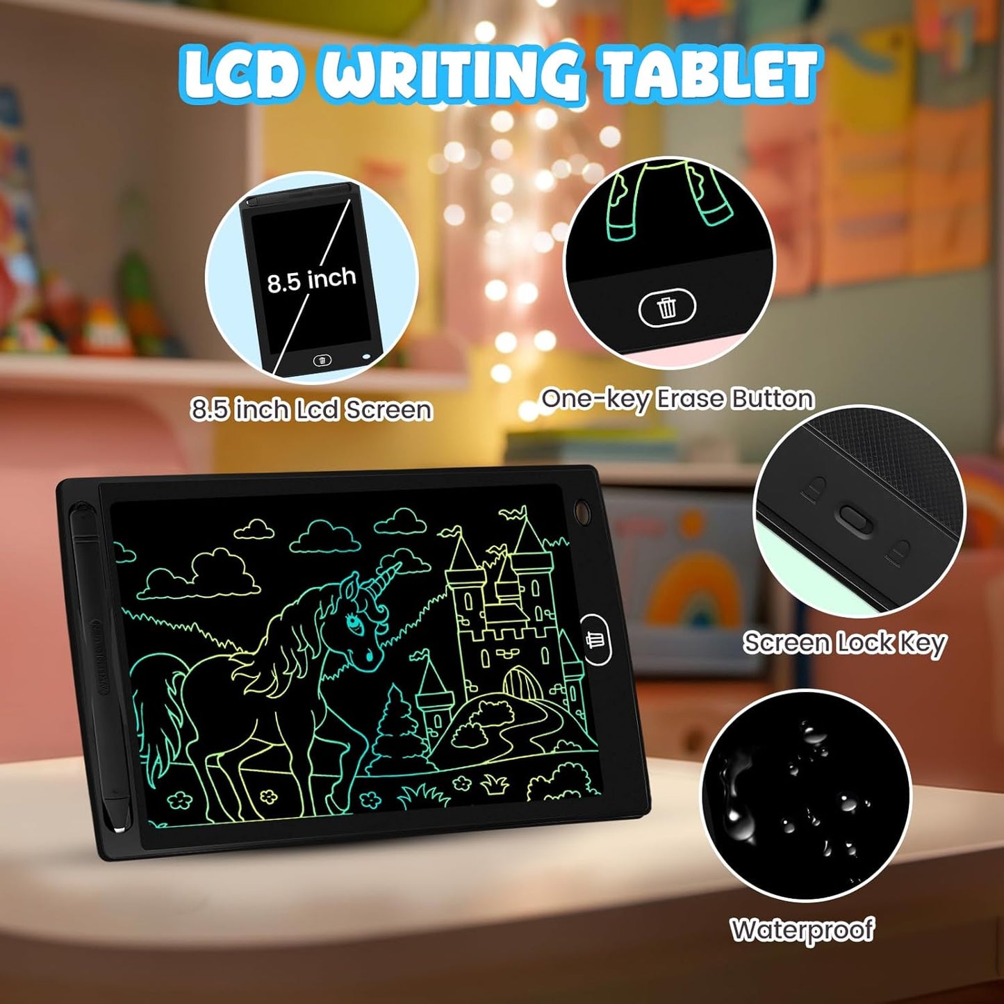 24 Pack 8.5 inch LCD Writing Tablet for Kids - Erasable and Reusable Toddler Doodle Board, Ideal Drawing Pad for Learning Toy for Ages 3-8,Gift for Girls Boys