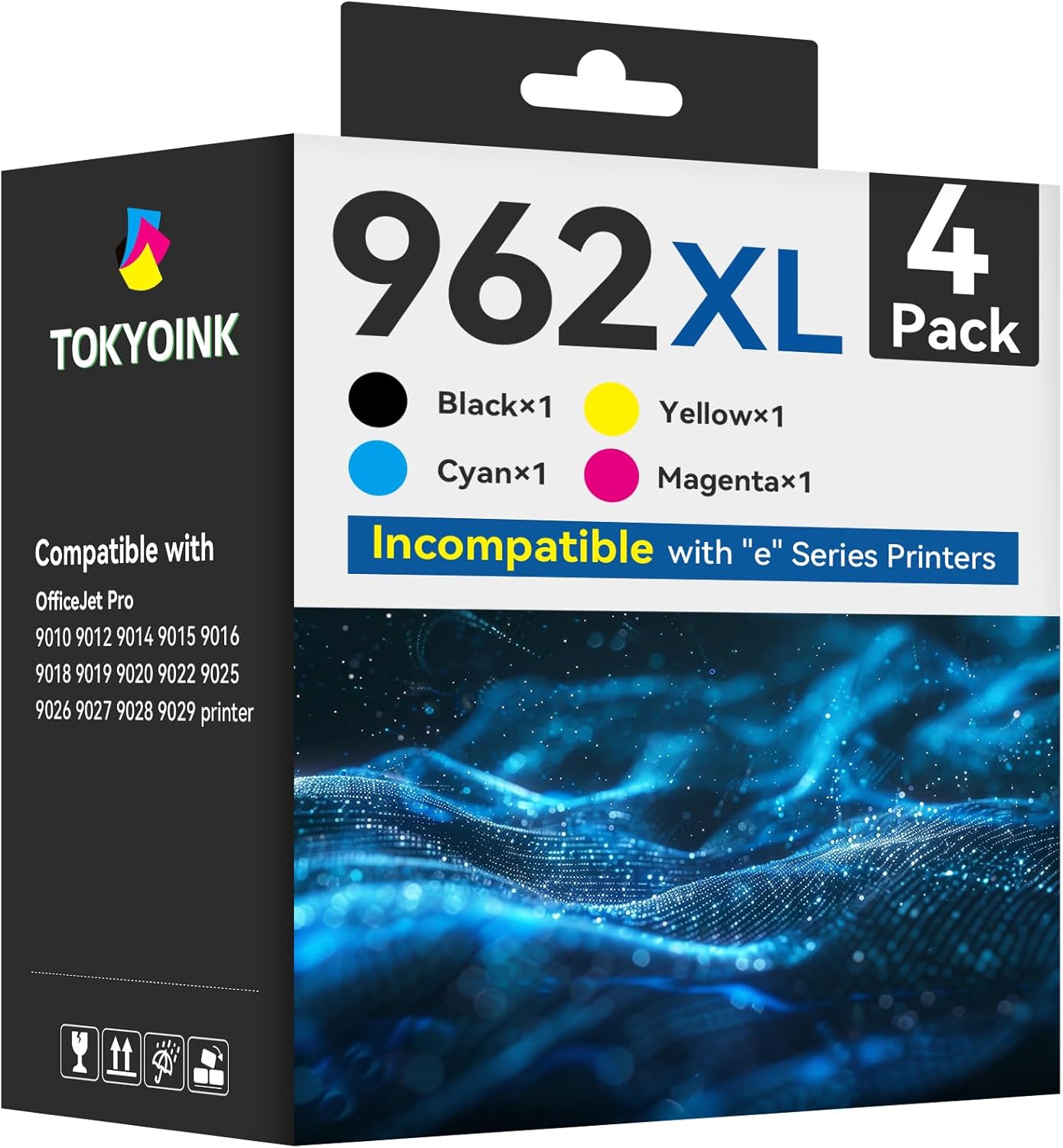 962 962XL Ink Cartridges for HP Printers Replacement for HP 962XL Ink Cartridges Combo Pack HP962 HP962XL Work for OfficeJet Pro 9010 Ink Cartridge 9015 9018 9020 Printers, Black & Color