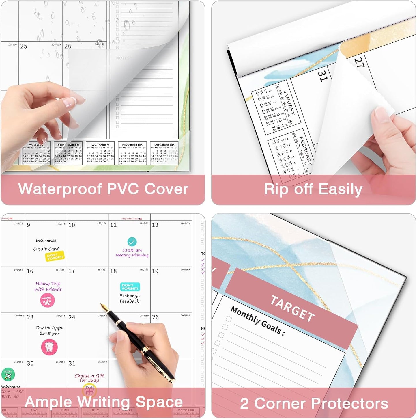 Ospelelf Desk Calendar 2025-2026 Large 22'' x 17'' Calendar 2025 Monthly Desktop Calendar, 18 Month Calendar, Use July 2025 - Dec 2026, Multicolor
