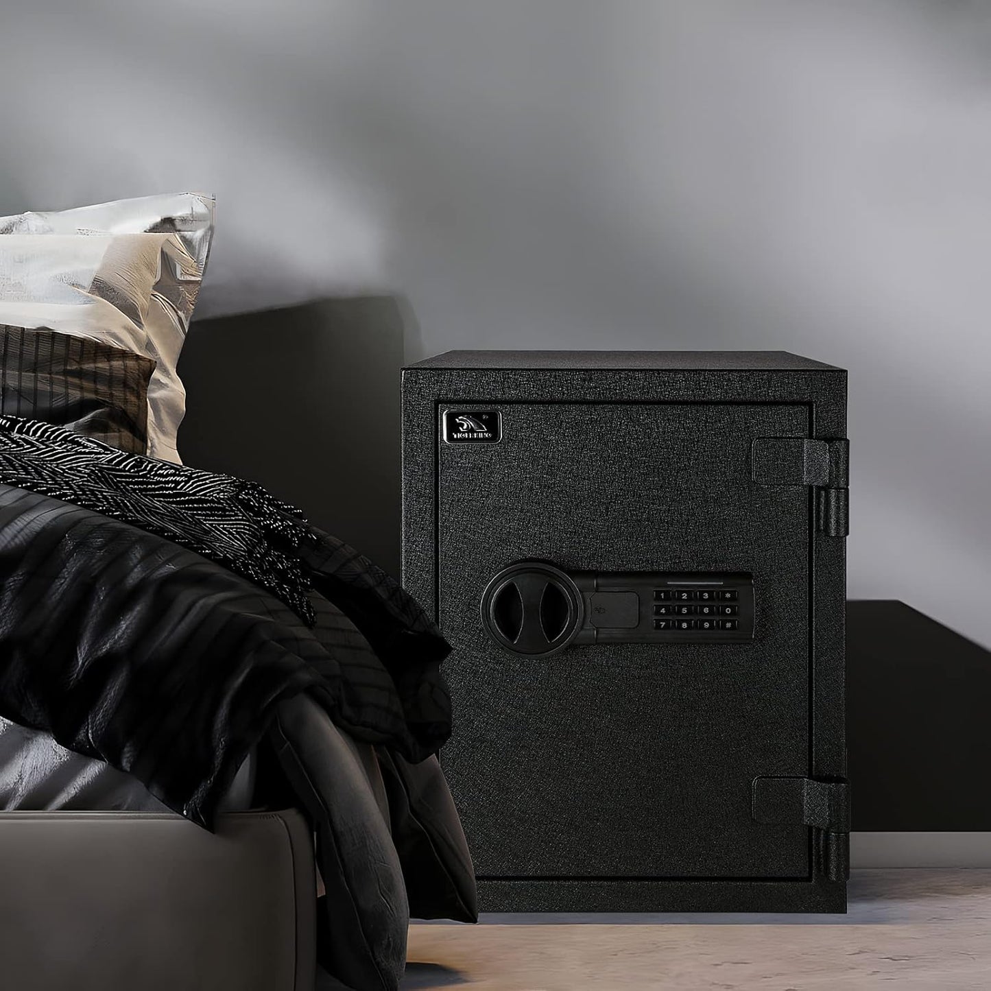 TIGERKING Fireproof Safe,1.24 Cubic Feet Small Steel Money Safe Box Home Safes with Digital Lock for Home and Office