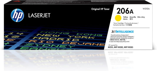 HP 206A Yellow Toner Cartridge | Works with HP Color LaserJet Pro M255, HP Color LaserJet Pro MFP M282, M283 Series | W2112A